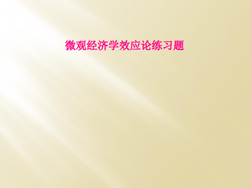 微观经济学效应论练习题