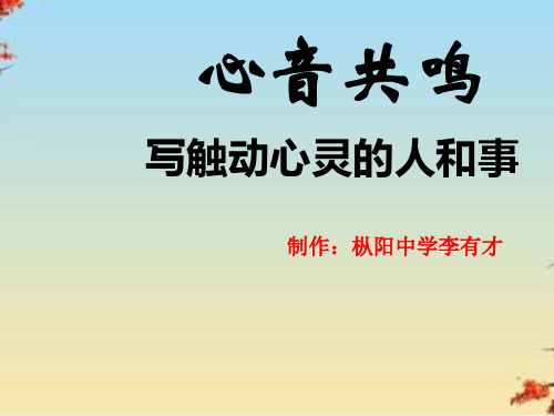 心音共鸣——写触动心灵的人和事ppt5 人教课标版