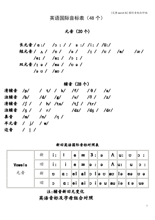 (完整word版)国际音标打印版