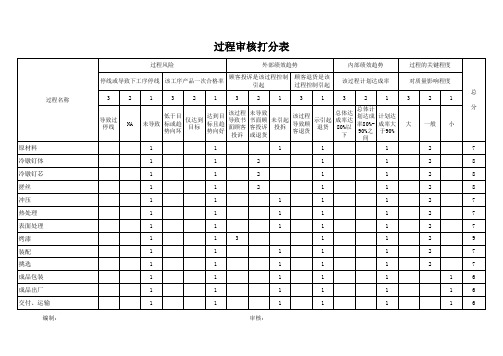 过程审核打分表