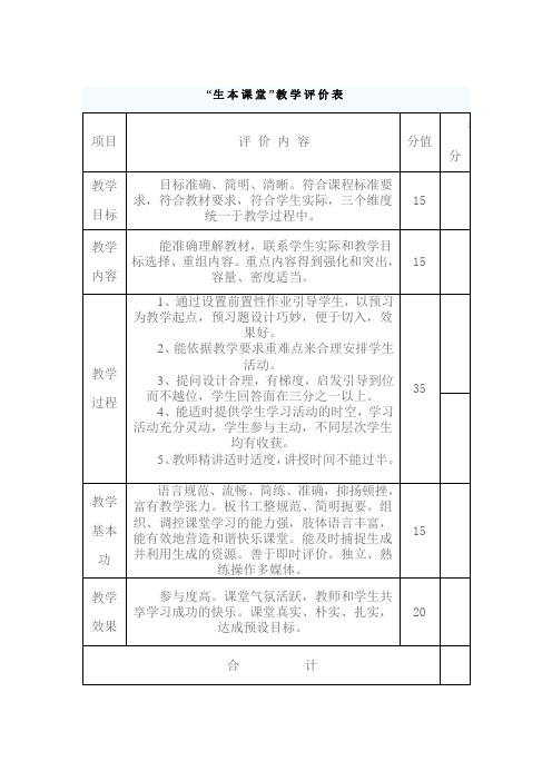 生本课堂.docx评价表