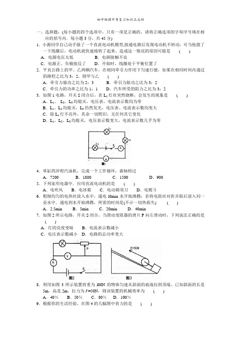 2006年初中毕业生学物理业考试试卷