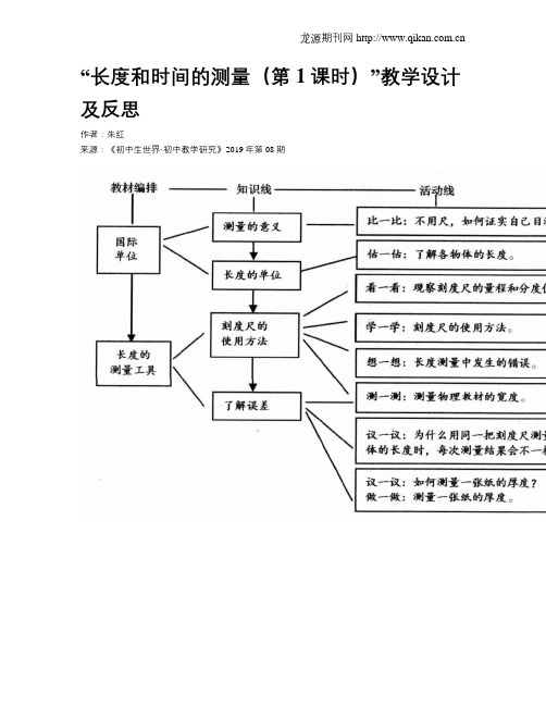 “长度和时间的测量(第1课时)”教学设计及反思