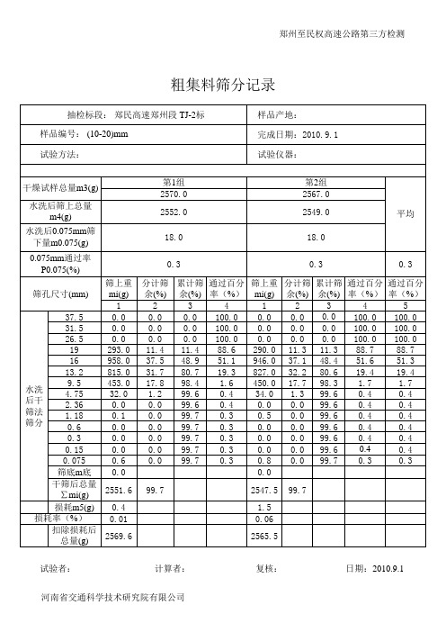 2B粗集料水筛法筛分记录.10-20(2)