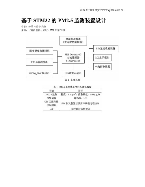 基于STM32的PM2.5监测装置设计