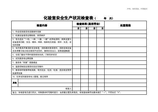 (完整版)化验室安全生产检查记录