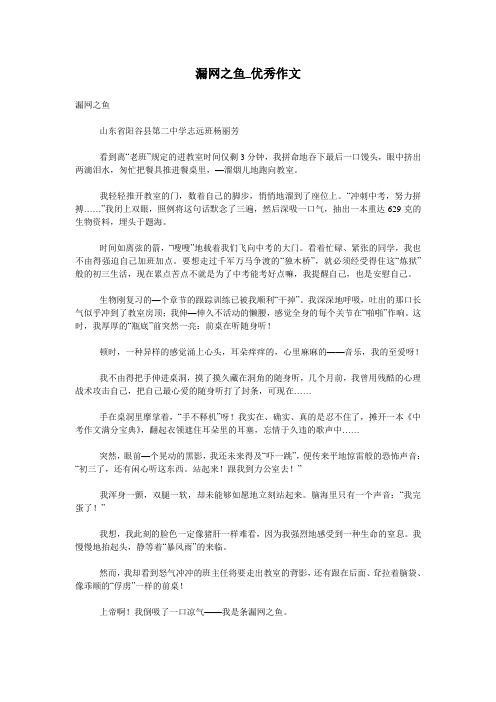 漏网之鱼_优秀作文