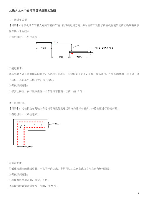 路考,驾驶证 考试  九选六之六个必考项目详细图文攻略