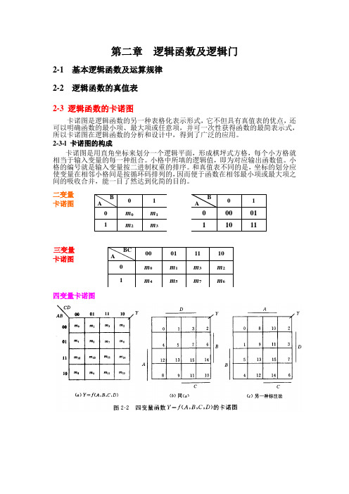 数字逻辑电路- 逻辑函数的卡诺图