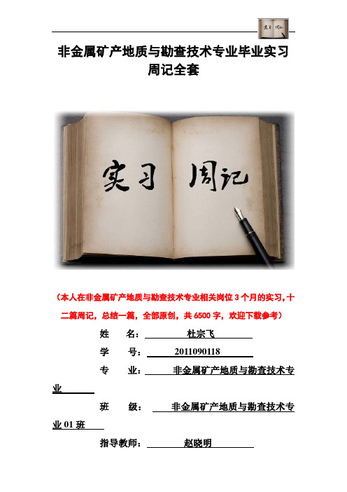 非金属矿产地质与勘查技术专业毕业实习周记范文原创全套