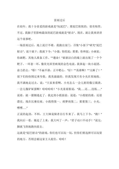 雷雨过后-作文