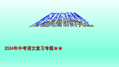 短语结构类型+++课件(共27张ppt)++2024年中考语文一轮专题