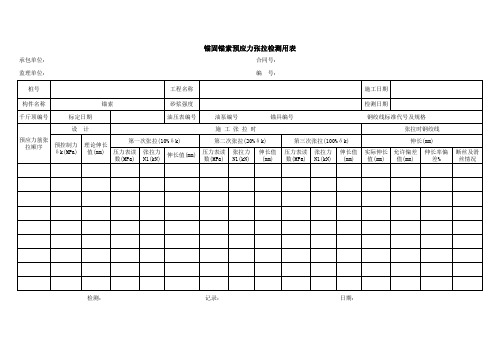 锚固锚索预应力张拉检测用表