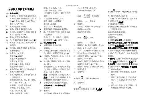 浙教版-科学-九年级上册-代谢与平衡 知识点 (2)