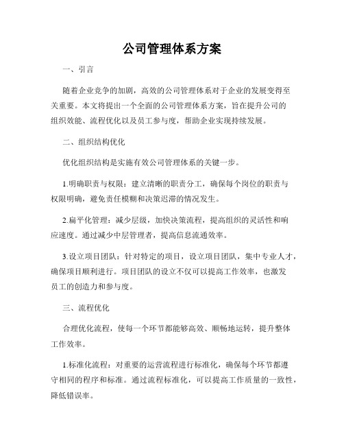 公司管理体系方案