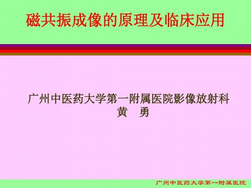 MRI成像的原理及临床应用