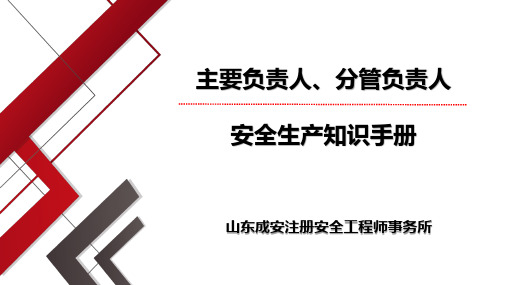 主要负责人及分管负责人安全生产知识手册