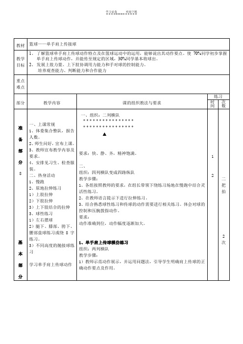 (单手肩上传球教案)