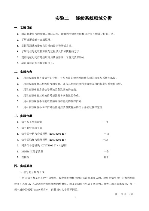 信号与线性系统实验报告2