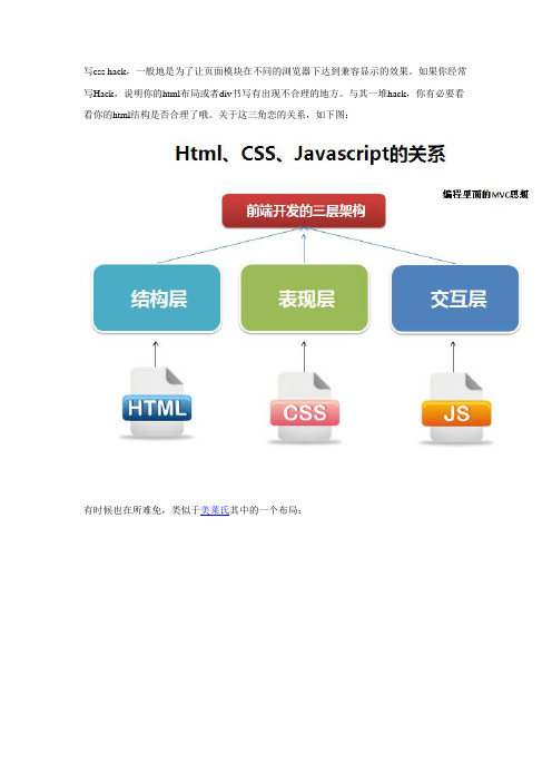 CSS无难事-常用CSS hack写法和页面布局规范