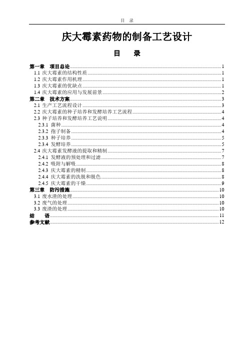 庆大霉素药物制备工艺设计