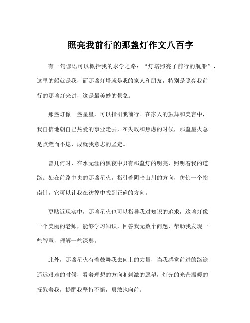 照亮我前行的那盏灯作文八百字