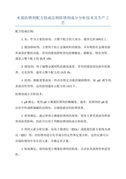 水基防锈剂配方组成比例防锈剂成分分析技术及生产工艺