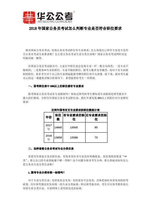 2018年国家公务员考试怎么判断专业是否符合职位要求