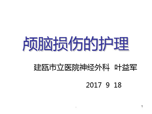 颅脑损伤及护理PPT课件