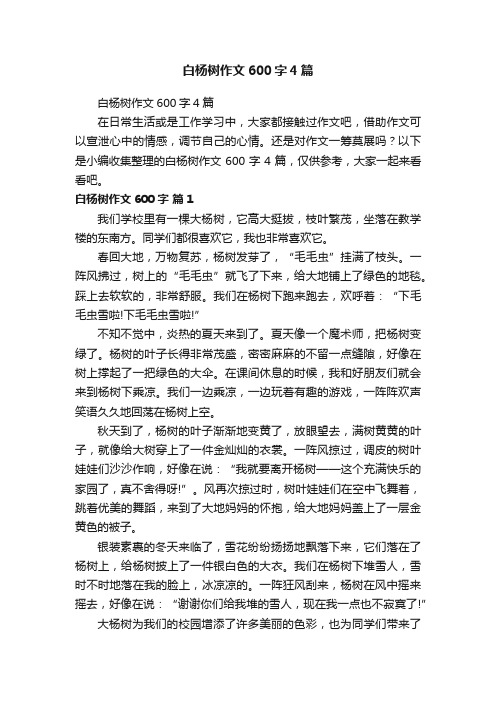 白杨树作文600字4篇