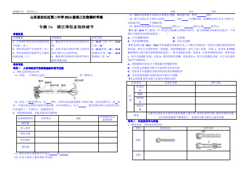 25通过神经系统的调节