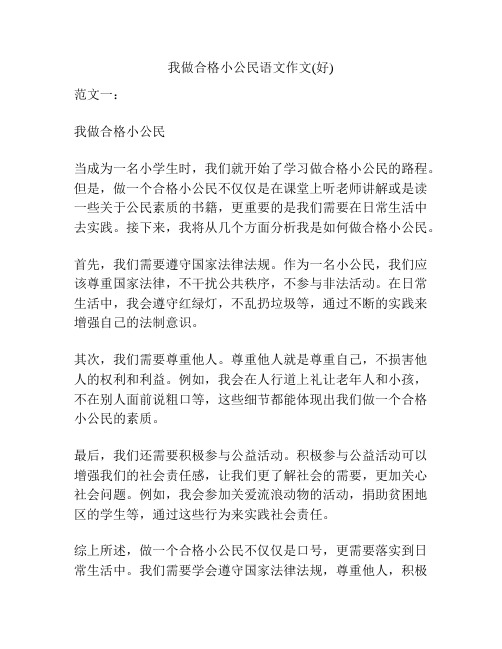 我做合格小公民语文作文(好)