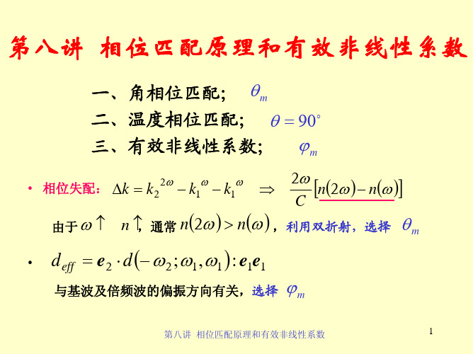 第八讲相位匹配原理