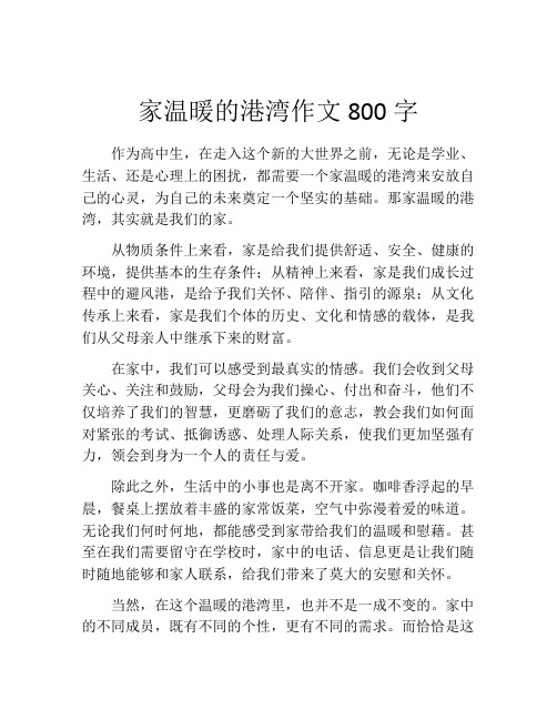 家温暖的港湾作文800字