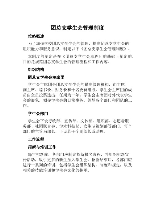 团总支学生会管理制度