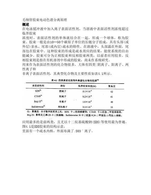 毛细管胶束电动色谱分离原理