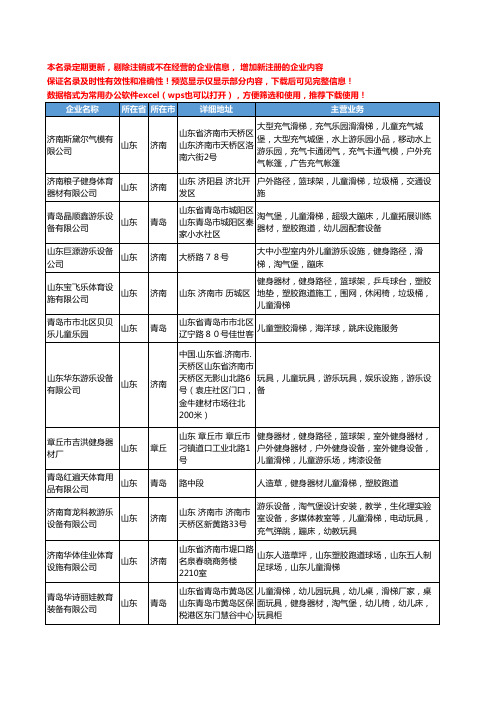 新版山东省儿童滑梯工商企业公司商家名录名单联系方式大全34家