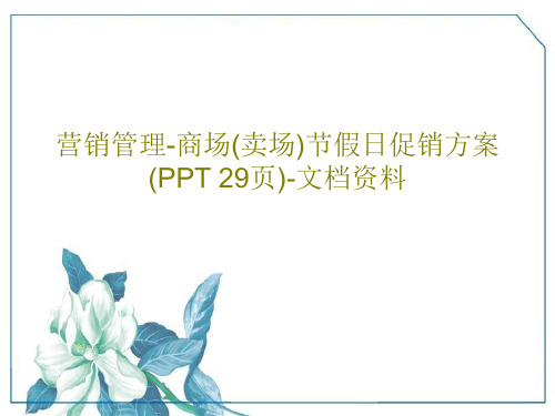 营销管理-商场(卖场)节假日促销方案(PPT 29页)-文档资料PPT文档29页