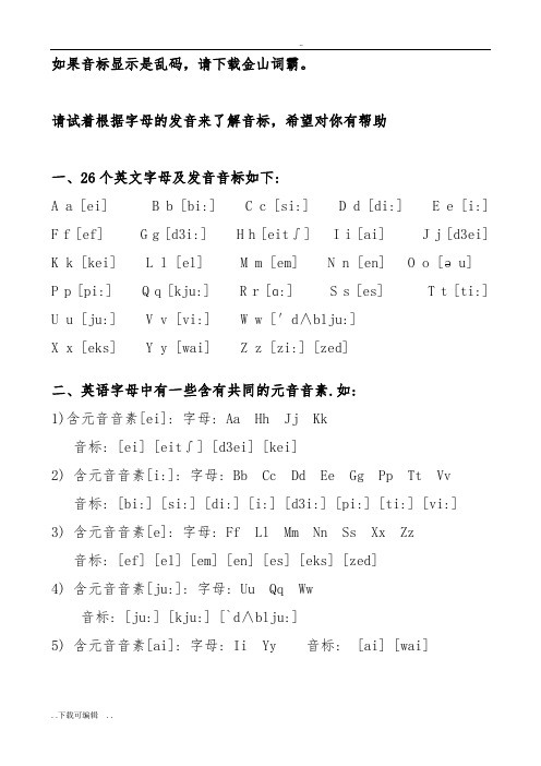 四、26个英文字母发音与字母组合发音归类