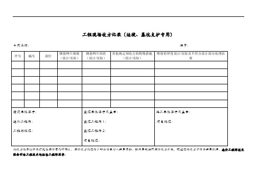 工程现场收方记录(边坡、基坑支护专用)