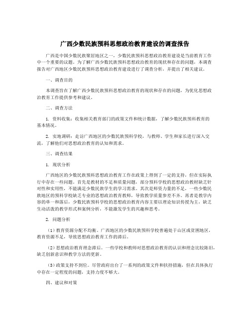 广西少数民族预科思想政治教育建设的调查报告