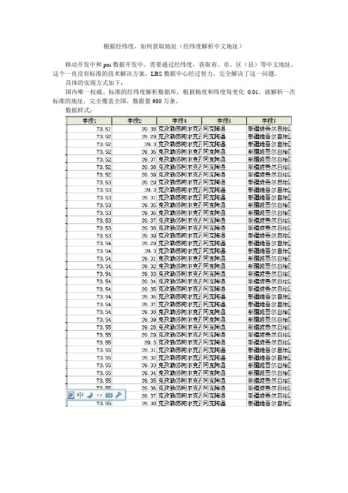 根据经纬度,如何获取地址(经纬度解析中文地址)