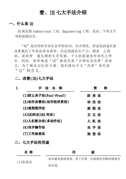 IE七大手法介绍