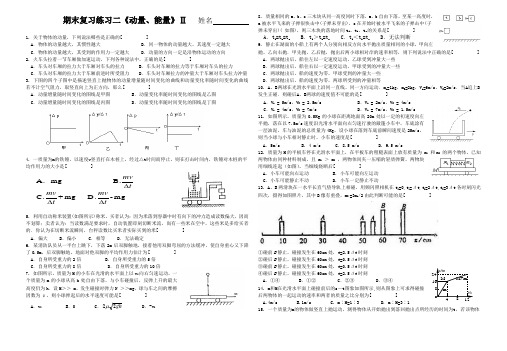 期末复习练习二《动量、能量》Ⅱ[答案]