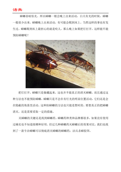 晚上开灯睡蟑螂是不是不会出来了