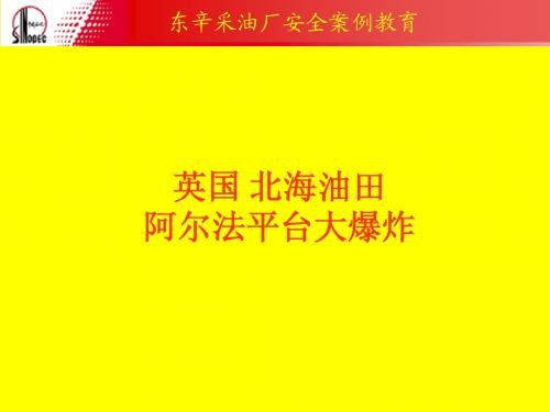 北海大爆炸 阿尔法平台 推动了HSE管理建立