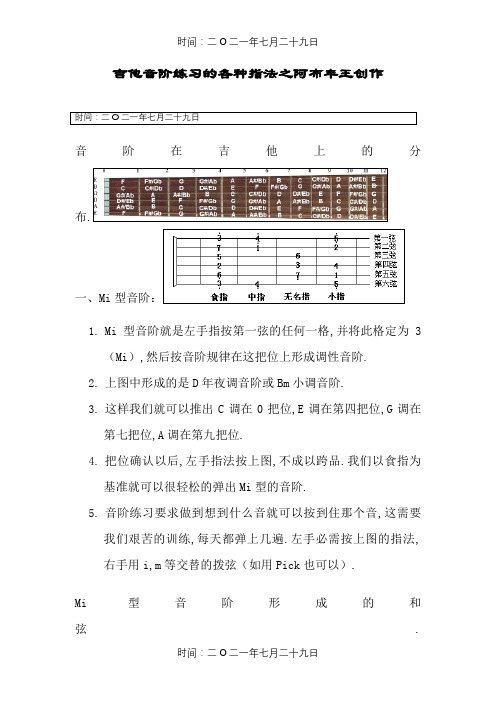 吉他音阶练习的各种指法