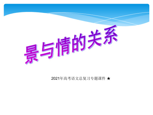 2021年高考语文总复习专题PPT★诗词鉴赏_景与情关系PPT(46张)