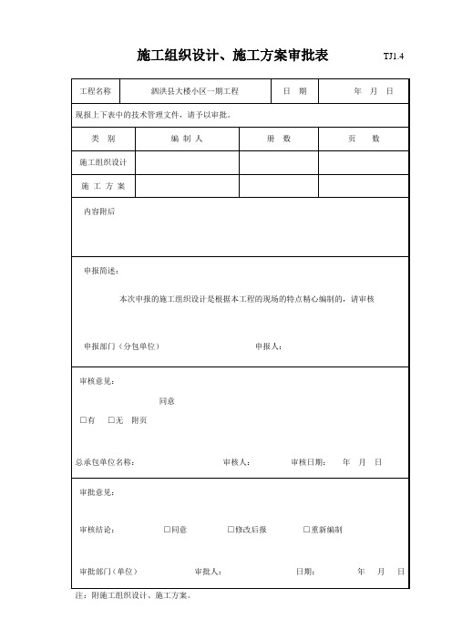 施工组织设计、施工方案审批表