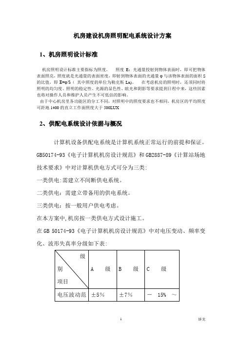 机房配电系统设计方案